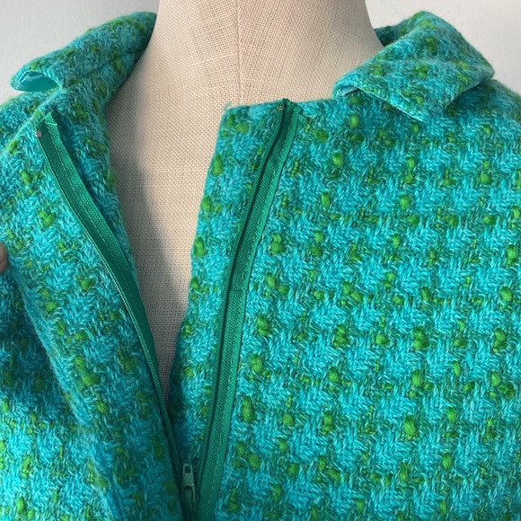 Vintage green woven plaid dress - Picture 5 of 12